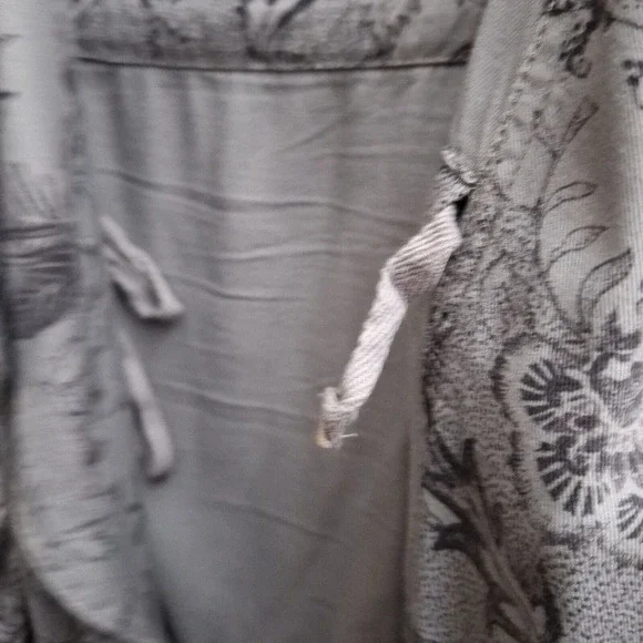 Knox Rose Cardigan Small Floral Gray Black Cover Topper Duster Lightweight Tie - Picture 5 of 8